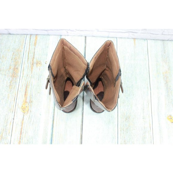 BOC Virginia Brown Leather Pull On Side Zipper Tall Riding Boots Size 7.5 M - Picture 7 of 9